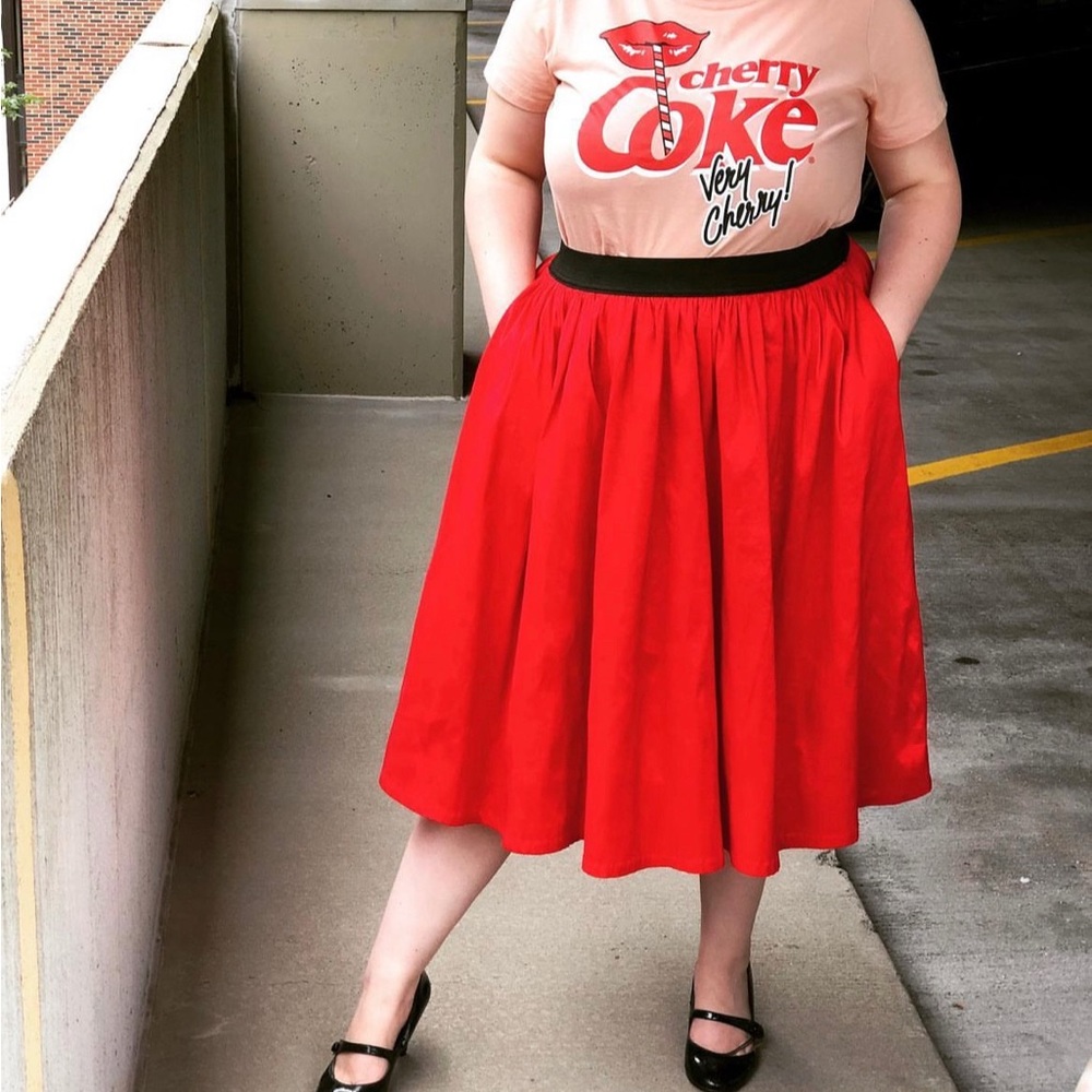 Torrid Red A-Line Skirt